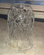 Cut Etched Crystal Heavy Glass Boudoir Table Lamp Shade 7“ H , 1.25” &amp; 4”Opening - £11.77 GBP