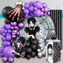 Wednesday Party Balloons Garland Arch Kit Wednesday Birthday Decorations Hallowe - £26.78 GBP