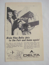 1964 World&#39;s Fair Ad Delta Airlines Featuring the Unisphere and Tail of ... - £7.97 GBP