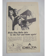 1964 World&#39;s Fair Ad Delta Airlines Featuring the Unisphere and Tail of ... - $10.96 CAD
