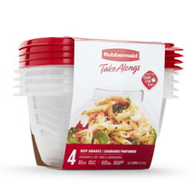 Rubbermaid TakeAlongs 5.2 Cup Deep Square Food Storage Containers, Set o... - £14.78 GBP