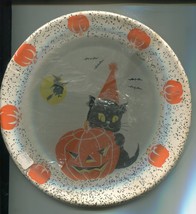 Vtg 1970s Halloween Paper Plates Witch Black Cat Jack-o-Lantern Bats Par... - $14.99