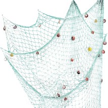 Nature Fish Net Wall Decoration With Shells, Ocean Themed Wall Hangings Fishing  - £21.88 GBP