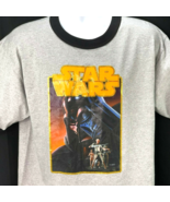 Star Wars Vader McQuarrie Art L Retro Ringer T-Shirt sz Large Mens Gold ... - £19.13 GBP