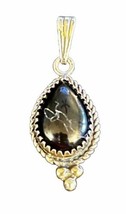 Vintage 925 Sterling Silver Black Onyx Gemstone Charm Pendant Netherland... - €20,30 EUR