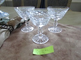 3 Waterford Crystal Seneca Pattern Stemmed Cordial Glasses 4.25&quot;H x 3.5&quot;W - $28.66