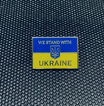 Enamel Lapel Pin WE STAND WITH UKRAINE Flag Slava Ukraini FCK PTN - $7.66
