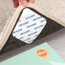 12 PCS Rug Tape, Gripper for Rug for Hardwood Floors, Double Sided Reusable - $10.45