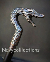 Antique Dragon Head Wooden Walking Stick Designer Cane Christmas Gift - $59.40