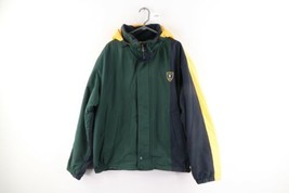 Vintage 90s Nautica Mens 2XL XXL Spell Out Hooded Reversible Color Block Jacket - £61.24 GBP