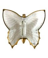 Vintage Clear Glass Butterfly Dish with Gold Trim – Mid-Century Style – ... - $24.00