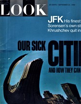 LOOK Magazine  - September 21, 1965, John Kennedy, Our Sick Cities, Cuba - £9.59 GBP