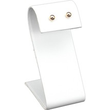 White Faux Leather Earring Jewelry Display Stand 1 1/2&quot; x 3 1/4&quot; - £6.10 GBP
