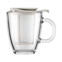 Bodum YO-YO Glass Mug with Tea Strainer (0.35 L/12 oz)  - Off white  - $48.00