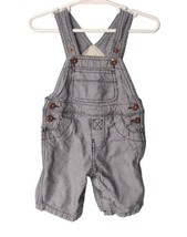 Osh Kosh Genuine Baby Railroad Stripes Overalls Size 3 mo Blue Adjustabl... - $10.44