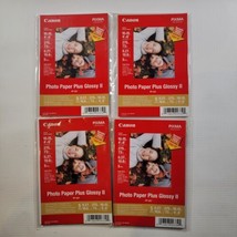 Lot of 4 Canon Pixma Photo Paper Plus Glossy II 4 x 6” PP-201 20 Sheets (5 Per) - £6.91 GBP