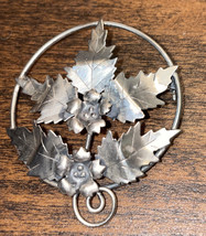 Vintage 1940”s Mid Century Sterling Silver Leaf Branch Flower Brooch Pin - £9.75 GBP