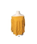 Lane Bryant Ruffle Off-The-Shoulder Eyelet Trim Blouse Yellow Plus 18/20  - €11,93 EUR