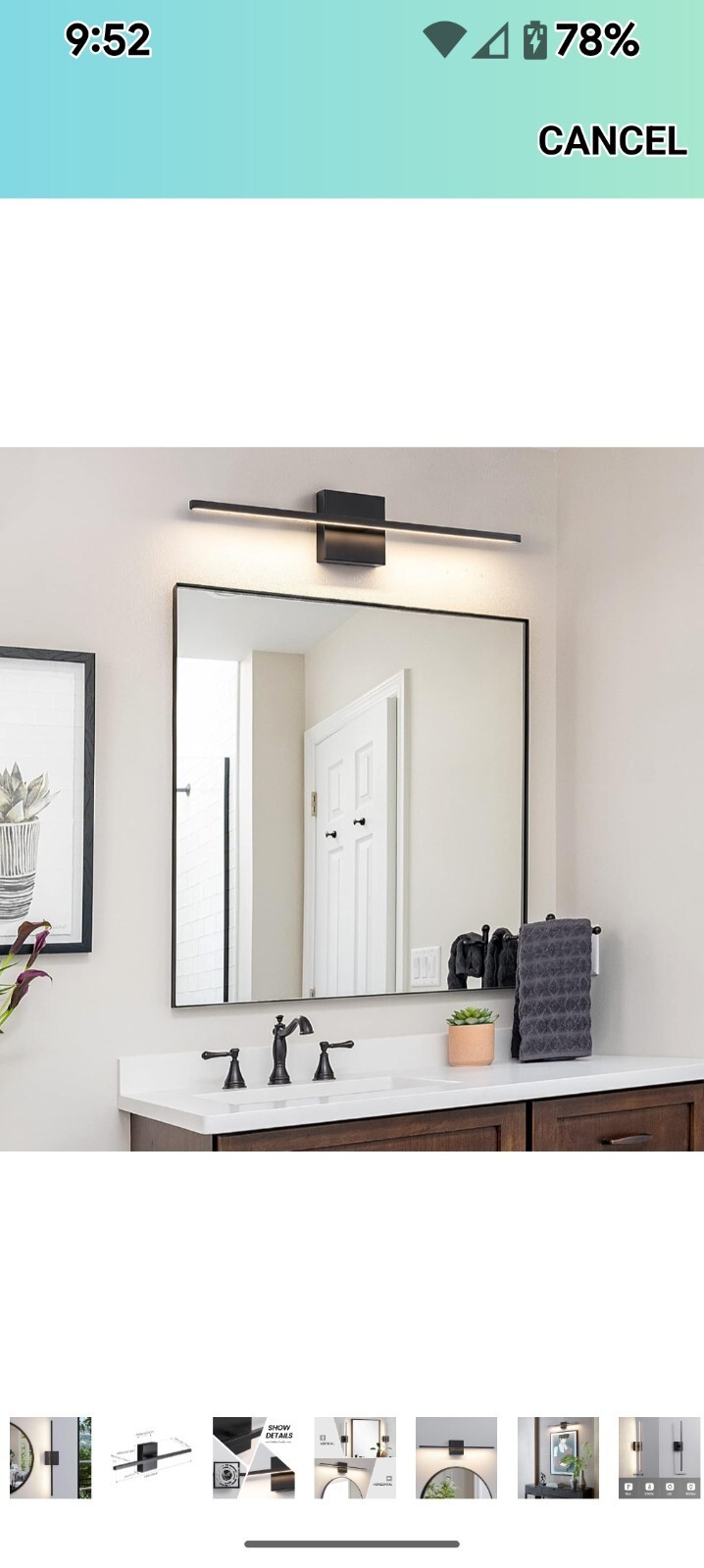 CCYCOL 24 Inch Black Vanity Light Led Bar Over Mirror Dimmable Wall Sconce New Item image 9