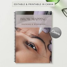 Brow Mapping Printable Manual Template Training Eyebrow Design Canva Edi... - £4.68 GBP