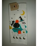 Sweet Street Set of 2 Kitchen Towels Halloween Theme Llama Witch Cat Bat... - $26.88 CAD