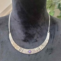 Womens Silver Tone Arizona Adventure Purple Paparazzi Necklace - £15.98 GBP