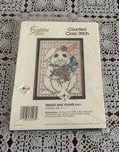 Golden Bee Counted Cross Stitch Kit 60403 Rabbit and Violets Bunny  Brand New - $11.38