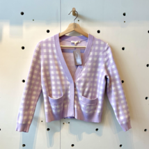 2 - Maje $295 Purple Mystyle Checkd Snap Front Cardigan Sweater 0304HJ - $100.00