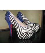 Betsey Johnson Grace zebra heel stiletto platform pin-up rockabilly 6.5 ... - $225.00