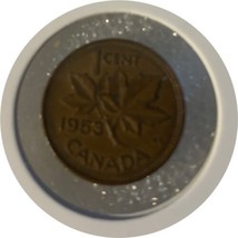 1953 Canadian 1 cent SF variety coin VF+ - $3.61