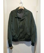 Banana Republic Mens M Bomber Jacket Schoeller Switzerland Army Green Zi... - $63.36