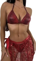 Women&#39;s Metalic Red Bikini Set  - £38.81 GBP