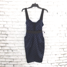 City Triangles Dress Womens Juniors 7 Blue Black Polka Dot Sleeveless Retro - £16.59 GBP