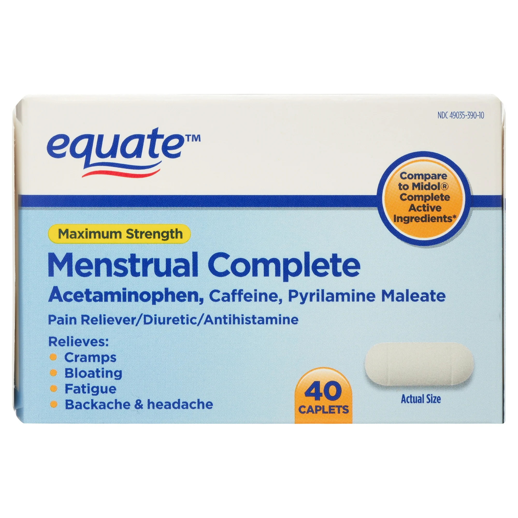 Equate Maximum Strength Menstrual Complete Caplets, 40 Count  - $20.50 CAD