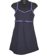 Nautica Womens Swim Dress Swimsuit Size 14 Purple Black Swimsuit One Piece Skirt - £19.92 GBP