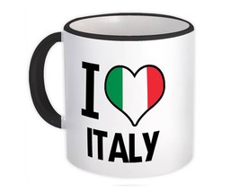I Love Italy : Gift Mug Flag Heart Country Crest Italian Expat - £12.68 GBP