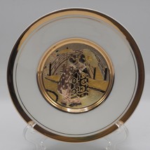 Chokin Plate 24kt Gold Collector Decorative Small Bowl Japanese Women - £15.48 GBP