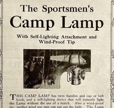 1920 Sportsmen&#39;s Camping Lamp Light Advertisement Outdoors Ephemera - £15.01 GBP