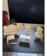 Town Square Dollhouse Miniature Victorian Living Room Set Flower Chair C... - $91.15 CAD