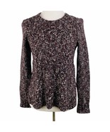 Madewell Firelight Marled Sweater XS Womens Purple Cable Knit Chunky Spl... - $451.41 MXN