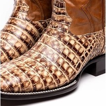 TUCSON Genuine Caiman Belly Skin Cowboy Boot from the Western CollectionStone Or image 5