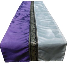 purple two tone tablerunner elephant motif party livingroom kitchen dinner lunch - £15.97 GBP