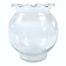Indiana Glass IVY BOWL Ruffled Fluted Top Glass 5.25&quot; Floral Vase Candle... - $9.79