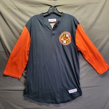 VTG Mitchell &amp; Ness Cooperstown Baltimore Orioles L Baseball Henley Blk Org - £24.87 GBP