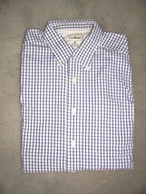 New LL BEAN M Blue/White Plaid Soft Peached Cotton Buttodown Long Sleeve Shirt - £29.50 GBP