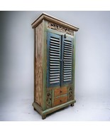 Antique Wood Wardrobe Vintage Wardrobe Sideboard Tall Cupboard Solid Car... - $20,265.30 MXN