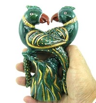 Énorme 3410CT Naturel Aventurine Gemme Sculpté Perroquet Oiseau Art Sculpture - £212.91 GBP