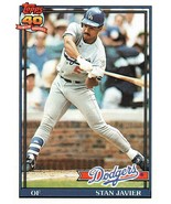 TOPPS  40 YEARS OF BASEBALL 1991 BASEBALL CARD 61 STAN JAVIER L.A DODGERS - $1.73