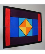 Painting Geometric Original Signed Art Rectangles Set Of 4 Four By Carla... - $505.01