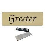 10 GOLD / BLACK GREETER CHURCH EVENT NAME BADGE ROUNDED CORNERS MAGNET F... - £39.64 GBP